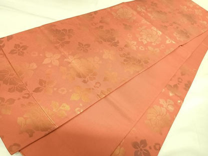 平和屋着物◎六通柄袋帯　舞花文　金糸　正絹　逸品　AABK4646yx