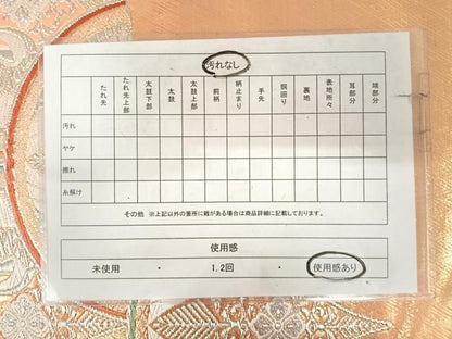 平和屋着物◎六通柄袋帯　唐織　青海波花鳥文　金銀糸　正絹　逸品　AABK4650yx