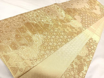 平和屋着物◎佐賀錦　六通柄袋帯　名物錦　金糸　正絹　逸品　AABK4669yx