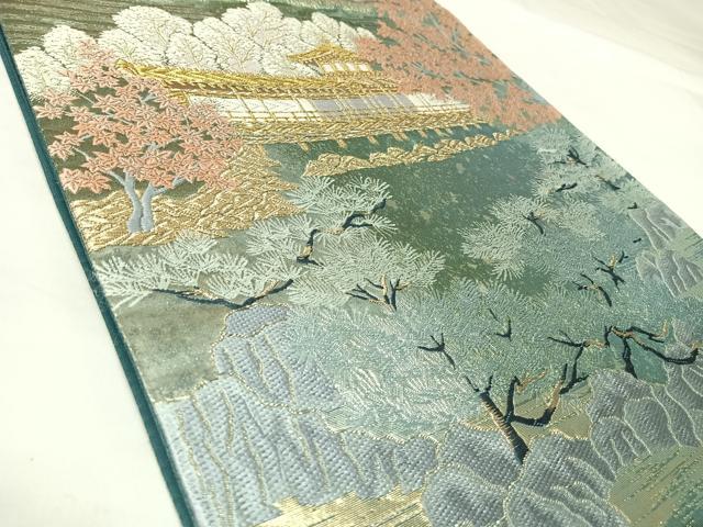 平和屋着物◎太鼓柄袋帯　唐織　京洛図　平安　金銀糸　引箔　正絹　逸品　AABK4673yx