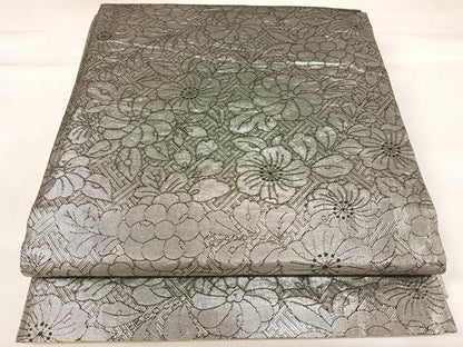 平和屋着物◎両面　六通柄袋帯　辻が花　吉祥花蝶丸文　金銀糸　正絹　逸品　AABK4685yx
