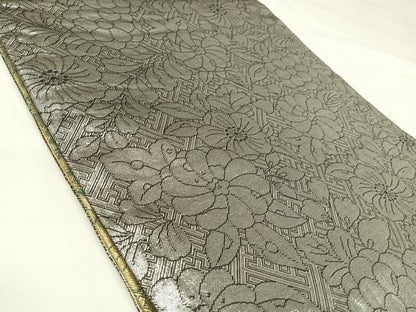 平和屋着物◎両面　六通柄袋帯　辻が花　吉祥花蝶丸文　金銀糸　正絹　逸品　AABK4685yx