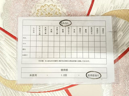 平和屋着物◎六通柄袋帯　唐織　孔雀花文　金銀糸　正絹　逸品　AABK4691yx