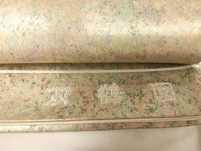 平和屋着物◎六通柄袋帯　双鶴図　銀糸　引箔　正絹　逸品　AABK4692yx