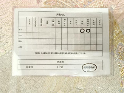 平和屋着物◎六通柄袋帯　唐織　孔雀文　金銀糸　正絹　逸品　AABK4706yx