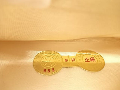 平和屋着物◎西陣　六通柄袋帯　立波文　金糸　正絹　逸品　AABK4709yx
