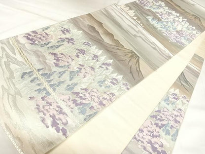 平和屋着物◎六通柄袋帯　唐織　北山　プラチナ二重箔　正絹　逸品　AABK4710yx