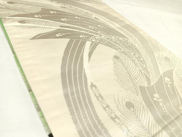 平和屋着物◎両面六通柄袋帯　唐織　孔雀　金銀糸　正絹　逸品　AABK4718yx