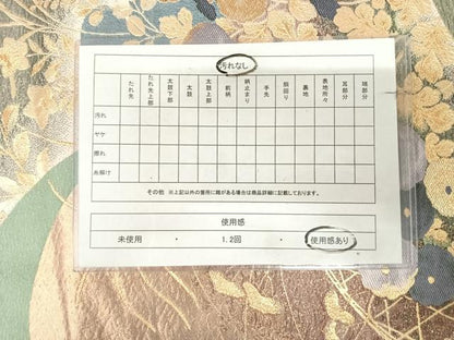 平和屋着物◎六通柄袋帯　唐織　草花文　金糸　正絹　逸品　AABK4725yx