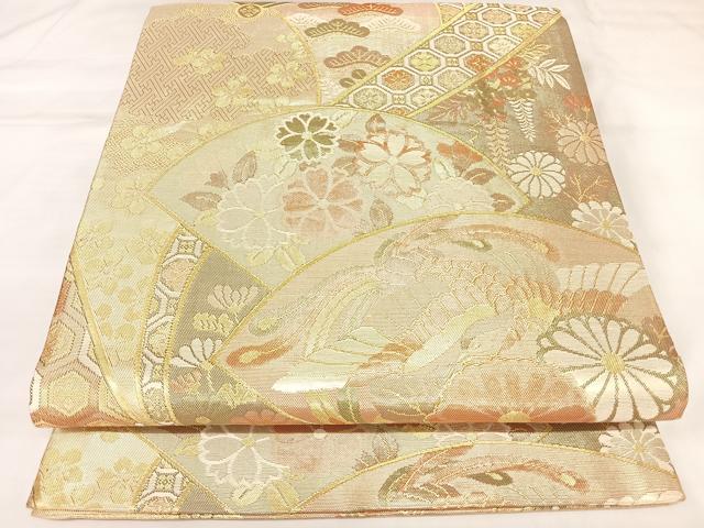 平和屋着物◎佐賀錦　六通柄袋帯　花蝶文　金糸　正絹　逸品　AABK4737yx