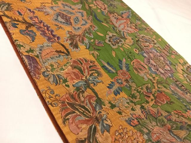 平和屋着物◎全通柄袋帯　花鳥文　正絹　逸品　AABK4741yx