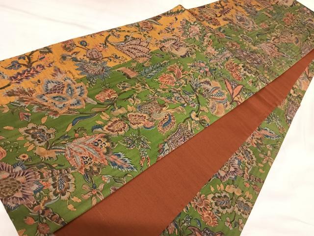 平和屋着物◎全通柄袋帯　花鳥文　正絹　逸品　AABK4741yx