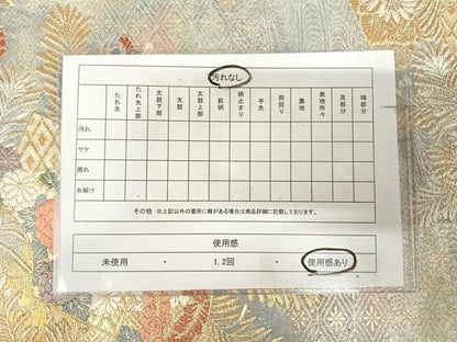 平和屋着物◎六通柄袋帯　唐織　扇面花文　金銀糸　正絹　逸品　AABK4744yx