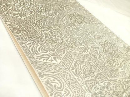 平和屋着物◎六通柄袋帯　毘沙門亀甲花文　プラチナ二重箔　正絹　逸品　AABK4754yx