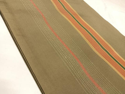 平和屋着物◎全通柄袋帯　間道　金糸　正絹　逸品　AABK4763yx