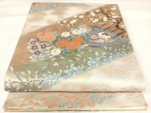 平和屋着物◎六通柄袋帯　唐織　琳派桃山春秋文　金銀糸　正絹　逸品　AABK4776yx