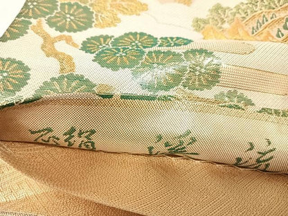 平和屋着物◎佐賀錦　六通柄袋帯　正絹渓流　九百錦　金糸　正絹　逸品　AABK4781yx