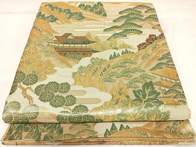 平和屋着物◎佐賀錦　六通柄袋帯　正絹渓流　九百錦　金糸　正絹　逸品　AABK4781yx
