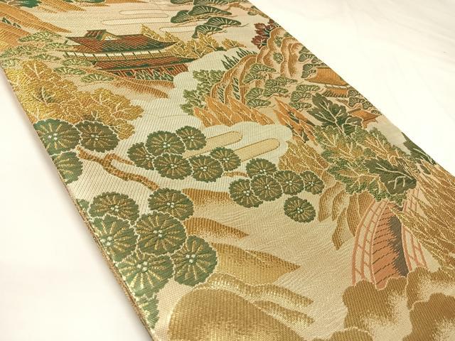 平和屋着物◎佐賀錦　六通柄袋帯　正絹渓流　九百錦　金糸　正絹　逸品　AABK4781yx