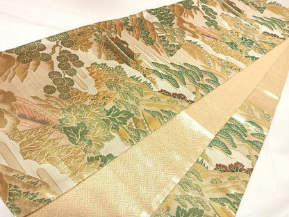 平和屋着物◎佐賀錦　六通柄袋帯　正絹渓流　九百錦　金糸　正絹　逸品　AABK4781yx