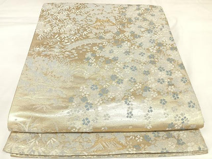 平和屋着物◎六通柄袋帯　唐織　京名所　東福寺　金銀糸　正絹　逸品　AABK4787yx