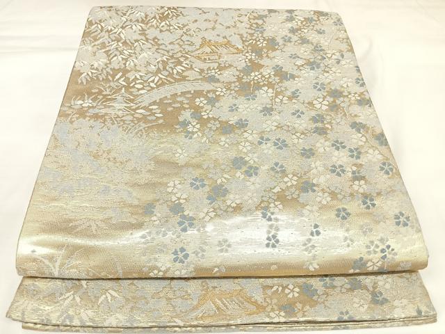 平和屋着物◎六通柄袋帯　唐織　京名所　東福寺　金銀糸　正絹　逸品　AABK4787yx