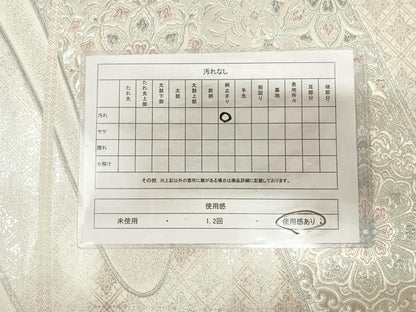 平和屋着物◎六通柄袋帯　流水唐花華文　銀糸　正絹　逸品　AABK4791yx
