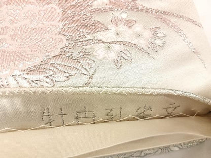 平和屋着物◎六通柄袋帯　唐織　牡丹孔雀文　九百プラチナ箔　正絹　逸品　AABK4792yx