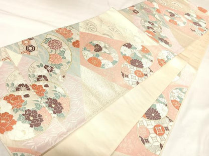 平和屋着物◎六通柄袋帯　唐織　地紙花唐草文　金銀糸　正絹　逸品　AABK4797yx