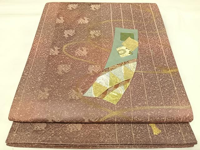 平和屋着物◎太鼓柄袋帯　有栖川文様　金糸　正絹　逸品　AABK4803yx