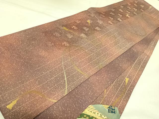 平和屋着物◎太鼓柄袋帯　有栖川文様　金糸　正絹　逸品　AABK4803yx