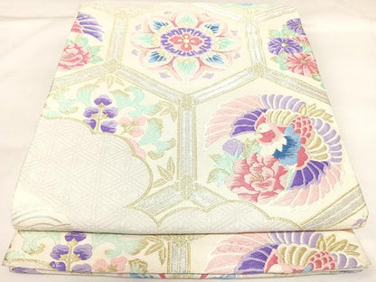平和屋着物◎六通柄袋帯　唐織　正倉院桐文　金銀糸　正絹　逸品　AABK4811yx