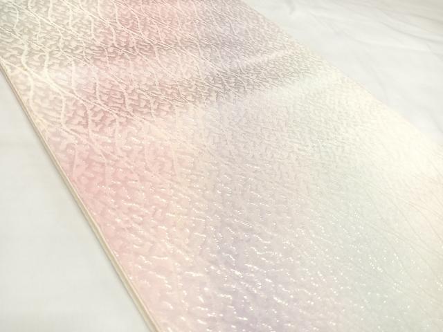 平和屋着物◎全通柄袋帯　変わり立涌文　銀糸　正絹　逸品　AABK4820yx