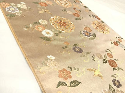 平和屋着物◎六通柄袋帯　唐織　鳳凰花文　金糸　正絹　逸品　AABK4834yx