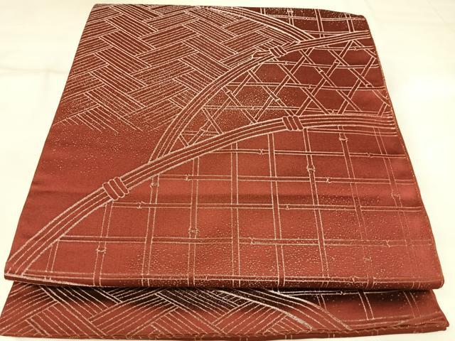 平和屋着物◎両面全通柄袋帯　籬文　金銀糸　正絹　逸品　AABK4841yx