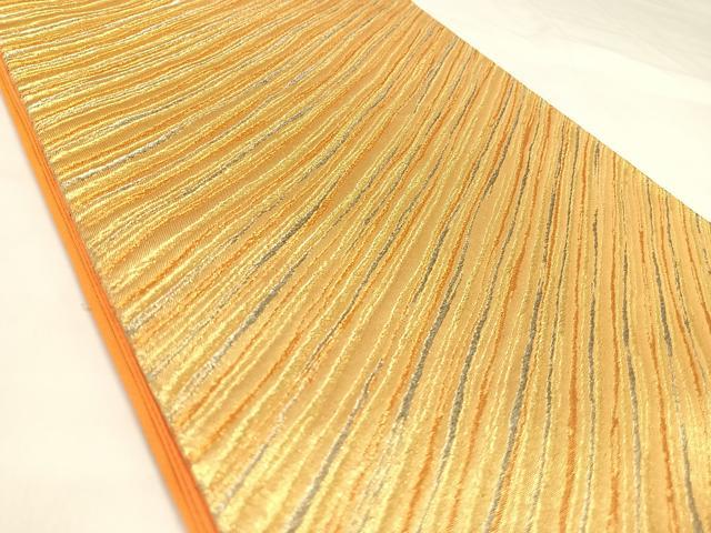 平和屋着物◎六通柄袋帯　斜縞　金銀糸　正絹　逸品　AABK4867yx