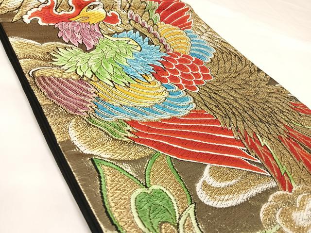 平和屋着物◎六通柄袋帯　唐織　鳳凰　金糸　正絹　逸品　AABK4878yx