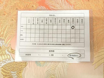 平和屋着物◎六通柄袋帯　孔雀文　金銀糸　正絹　逸品　AABK4880yx