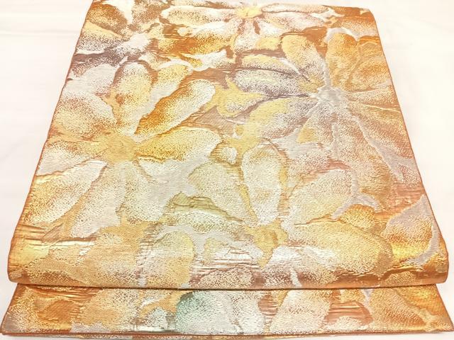 平和屋着物◎六通柄　本袋帯　花尽くし　金銀糸　正絹　逸品　AABK4900yx