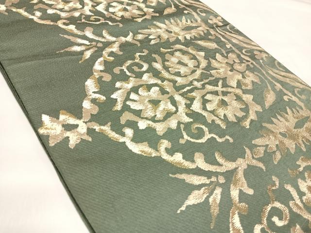 平和屋着物◎六通柄　本袋帯　花間道　金糸　正絹　逸品　AABK4914yx