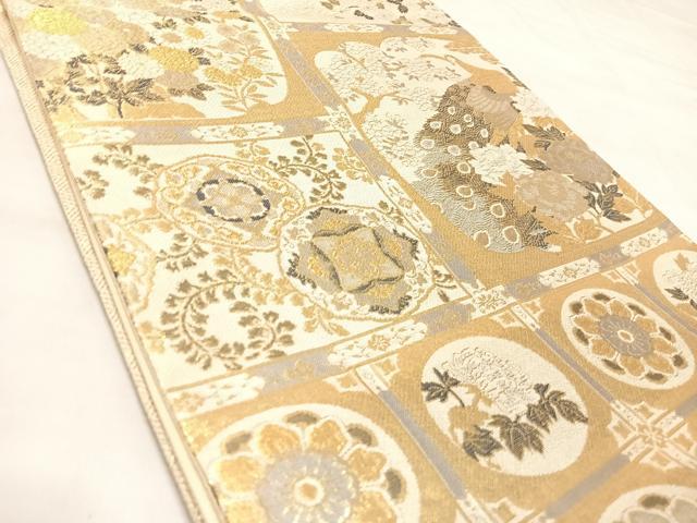 平和屋着物◎六通柄袋帯　花鳥天井文　金銀糸　正絹　逸品　AABK4925yx