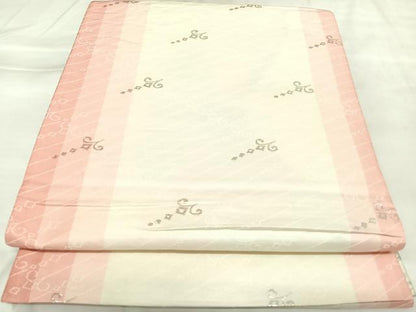 平和屋着物◎両面六通柄袋帯　唐織　立波花文　金銀糸　正絹　逸品　AABK4926yx