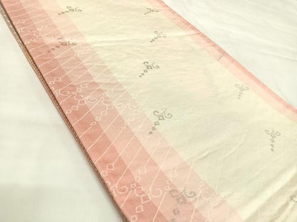 平和屋着物◎両面六通柄袋帯　唐織　立波花文　金銀糸　正絹　逸品　AABK4926yx