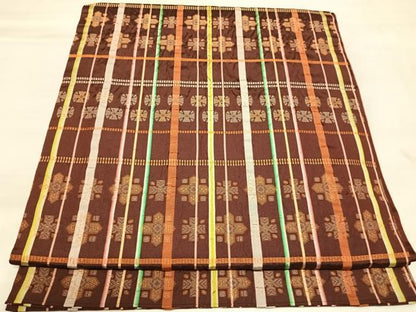 平和屋着物◎六通柄袋帯　吉野間道　金糸　正絹　逸品　AABK4927yx