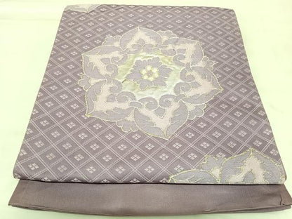 平和屋着物◎西陣　六通柄　本袋帯　唐織　舞花文　金銀糸　正絹　逸品　AABK4931yx