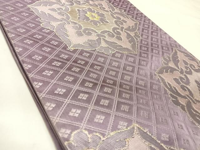 平和屋着物◎西陣　六通柄　本袋帯　唐織　舞花文　金銀糸　正絹　逸品　AABK4931yx
