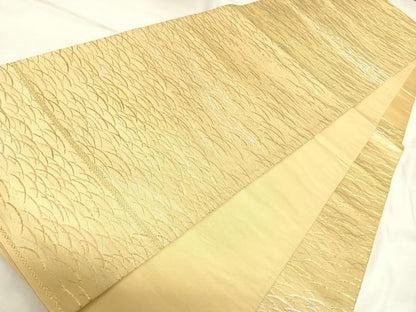 平和屋着物◎六通柄袋帯　芝　金銀糸　正絹　逸品　AABK4941yx