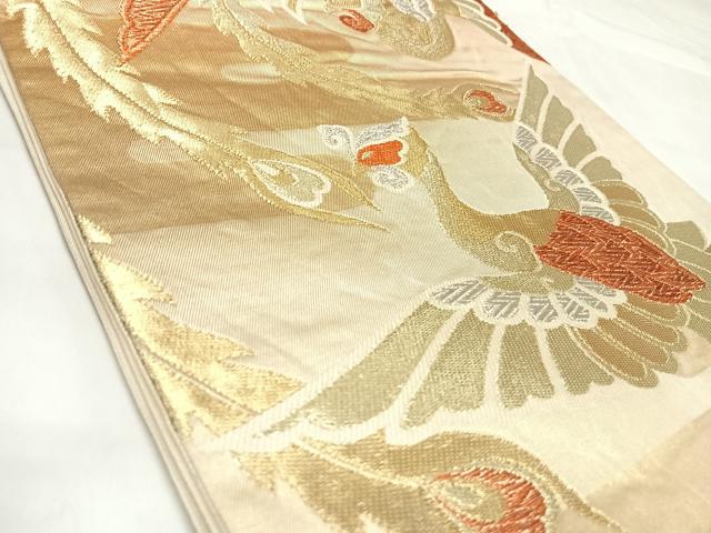 平和屋着物◎六通柄袋帯　鳳凰　金銀糸　正絹　逸品　AABK4943yx