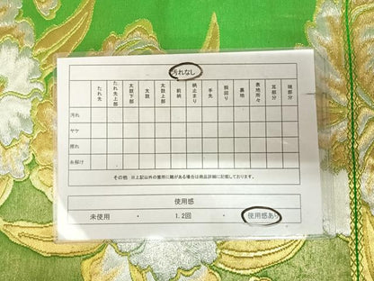 平和屋着物◎西陣　服部織物謹製　六通柄袋帯　唐織　白鳥綴子　草花文　金銀糸　正絹　逸品　AABK4944yx