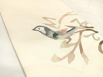 平和屋着物◎太鼓柄袋帯　すくい織　休み鳥　正絹　逸品　AABK4952yx